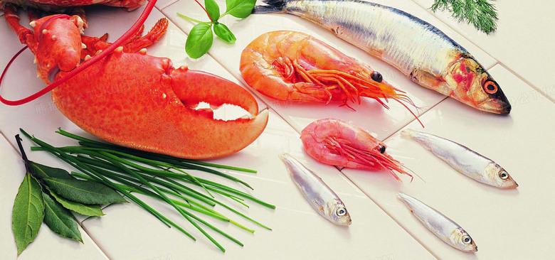 美食肉类海鲜鱼虾蟹食品食物美味淘宝背景背景图片素材免费下载_食物